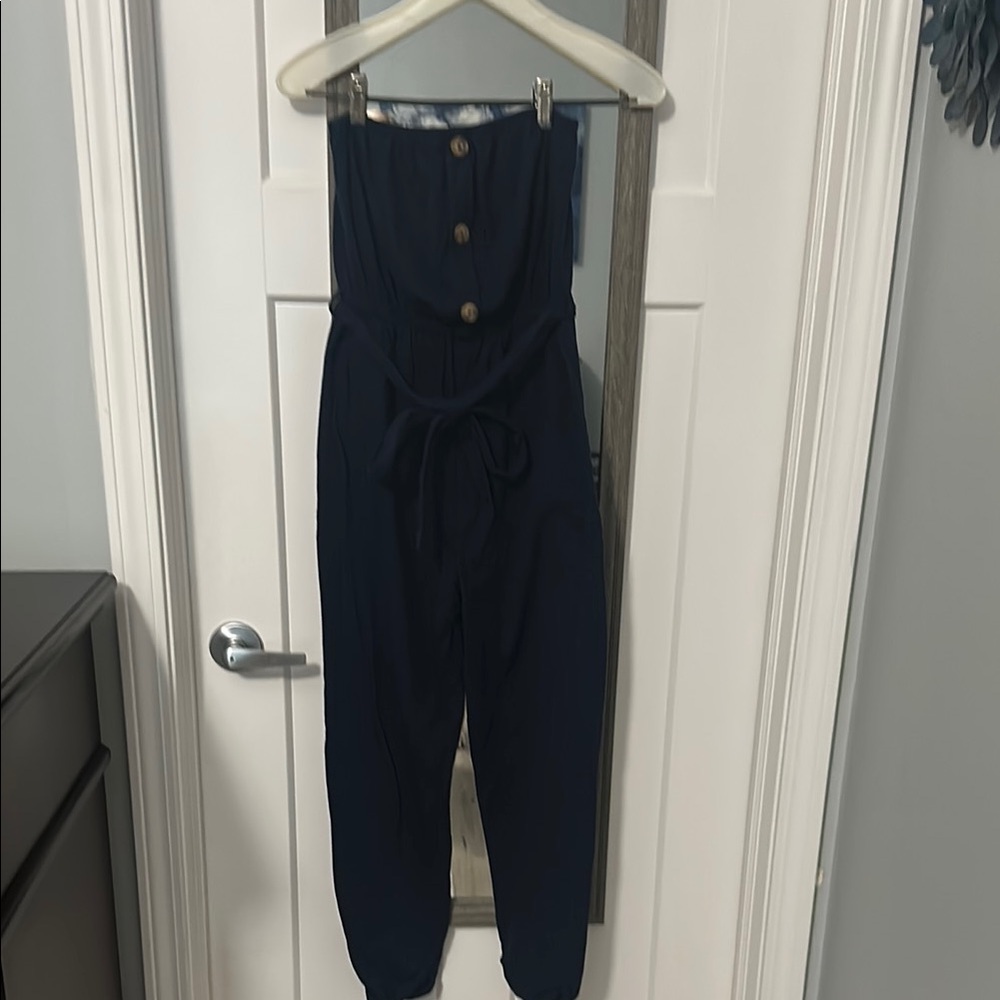 Forever 21 Blue Jumpsuit Elegant Full-Length Design sleeveless